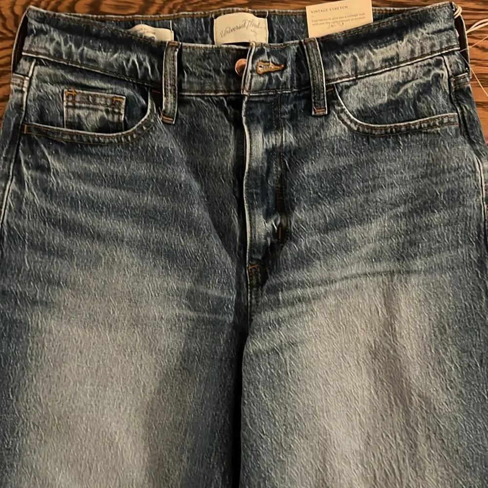 Universal‎ Thread 4/R Medium Wash High-Rise Vintage Stretch Straight Jeans C18